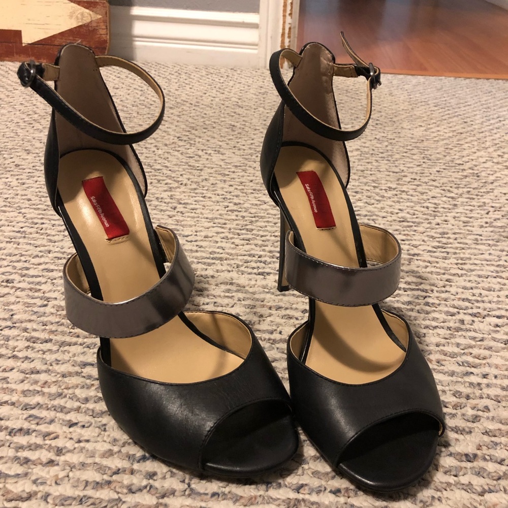 RED Saks Fifth Ave strap heels